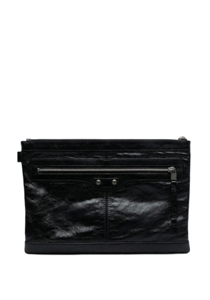 Balenciaga Pre-Owned 2015 Lambskin Motocross Classic Clip M clutch bag - Black