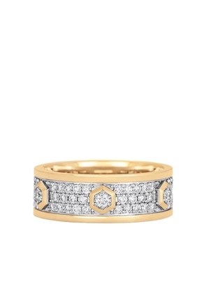 Sara Weinstock 18k yellow gold diamond honey comb ring
