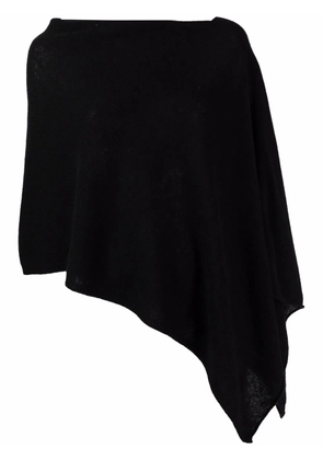 Blanca Vita asymmetric draped cashmere poncho - Black