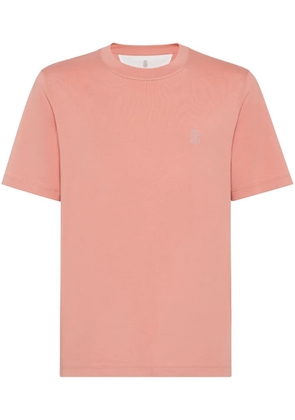 Brunello Cucinelli logo-print T-shirt - Pink