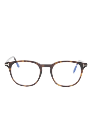 TOM FORD Eyewear Block geometric-frame glasses - Brown