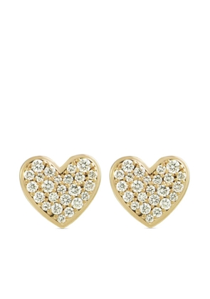 ALINKA 18kt yellow gold Caviar Heart diamond stud earrings