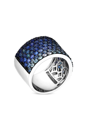 Ruchi New York 18K white gold Ombre Cigar sapphire ring - Silver