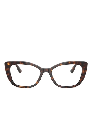 Dolce & Gabbana Eyewear cat-eye logo glasses - Brown