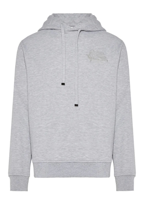 ETRO embroidered-logo hoodie - Grey