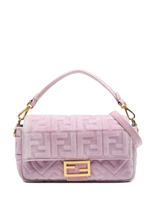 Fendi Pre-Owned 2010-2025 Zucca Embossed Velvet Baguette satchel - Pink