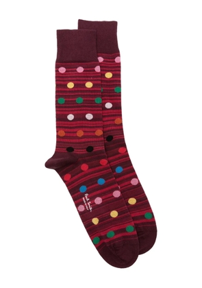 Paul Smith striped polka-dot socks - Red