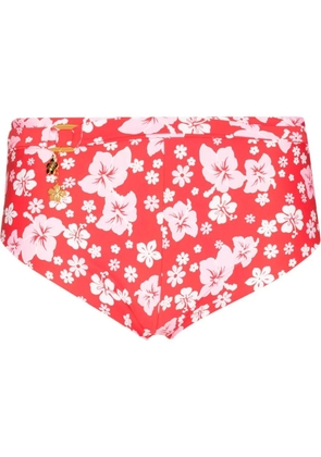 Frankies Bikinis floral mid-rise bikini bottoms - Red