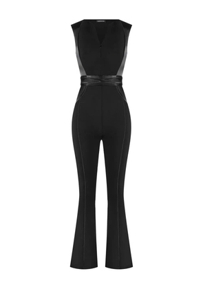 Manière De Voir satin-trim jumpsuit - Black