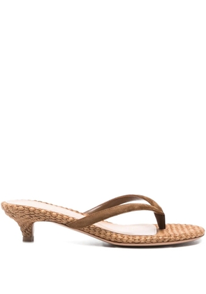 Gianvito Rossi 35mm woven heel sandals - Brown