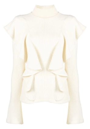 Chloé ruffled high-neck jumper - White