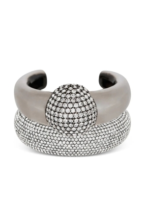 Balmain rhinestone-embellished bangles set - Silver