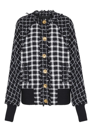 Balmain tweed button bomber jacket - Black