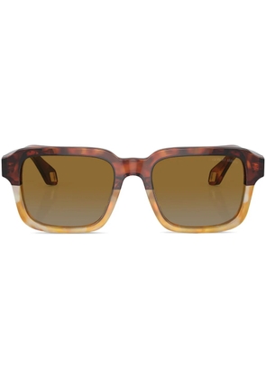 Giorgio Armani tinteds-lens rectangle-frame sunglasses - Brown