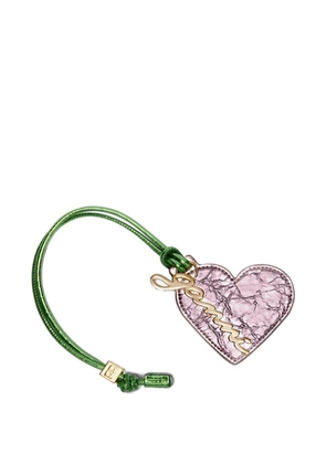 GANNI heart-motif keyring - Pink