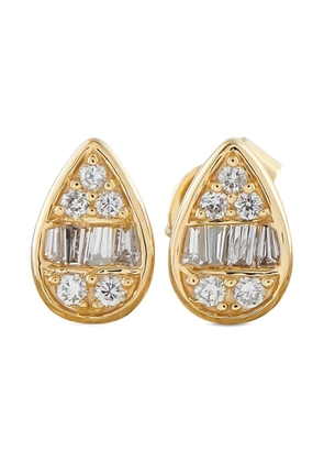 LB Exclusive 14K yellow gold diamond cluster studded earrings