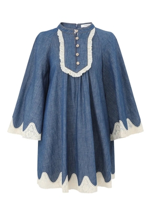ZIMMERMANN lace-trim mini dress - Blue