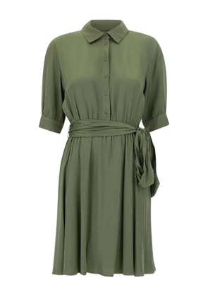 kaos belted midi shirt dress - Green