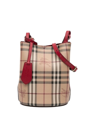 Burberry Pre-Owned 2000-2017 Haymarket Check Coated Canvas Lorne bucket bag - Brown