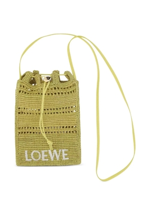 LOEWE raffia drawstring shoulder bag - Yellow