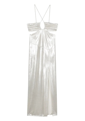 Patrizia Pepe laminated midi dress - White