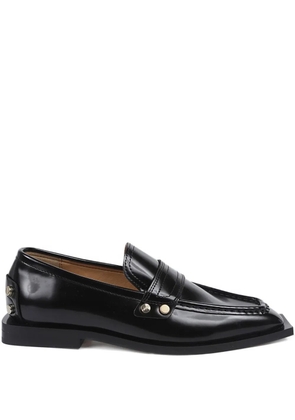 GANNI studs square-toe loafers - Black