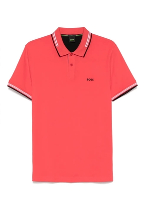 BOSS stripe-trim polo shirt - Red
