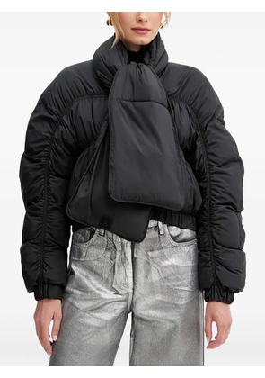 Patrizia Pepe long-sleeve scarf-detail jacket - Black