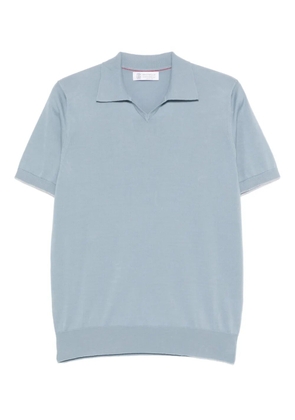 Brunello Cucinelli V-neck short-sleeve top - Blue