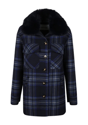 Ava Adore Zion checked coat - Blue