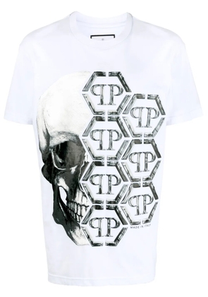 Philipp Plein logo-print skull T-shirt - White