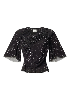 ISABEL MARANT draped polka dot top - Black