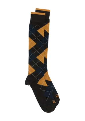 In The Box argyle ribbed socks - Brown