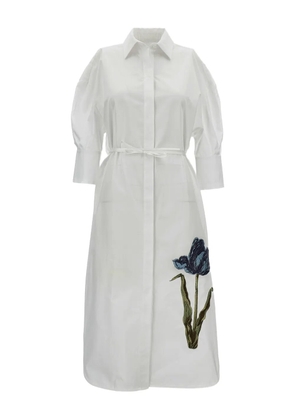 ERDEM tulip-embroidered dress - White