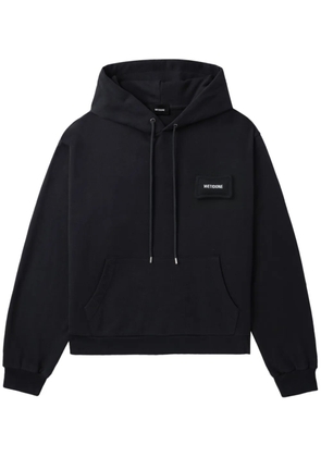 We11done logo-appliqué hoodie - Black