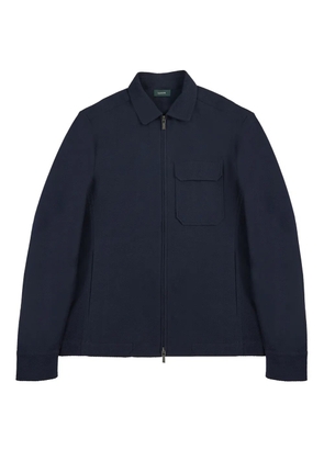 Zanone zip cotton jacket - Blue