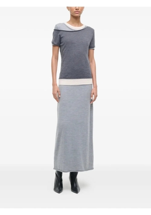 STAUD colour-block midi dress - Grey