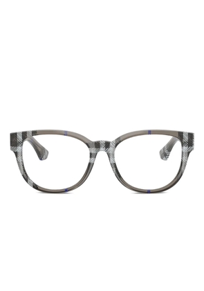 Burberry Eyewear check-pattern round glasses - Grey