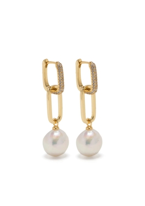Eshvi crystals pearl earrings - Neutrals
