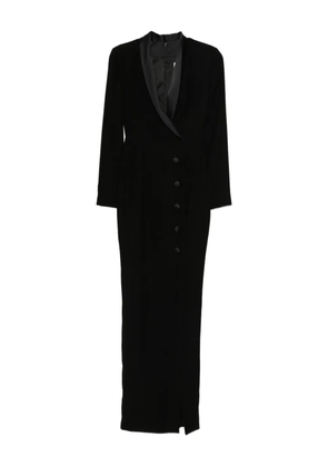 SILK LOVE & LACE Scarlet button maxi dress - Black