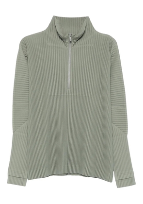 Homme Plissé Issey Miyake zip plissé top - Green