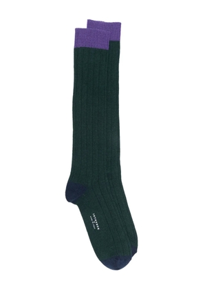In The Box ribbed colour-block socks - Green