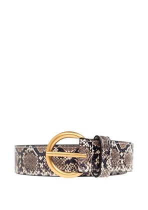 DUKE & DEXTER Ellis snakeskin-effect buckle belt - Neutrals