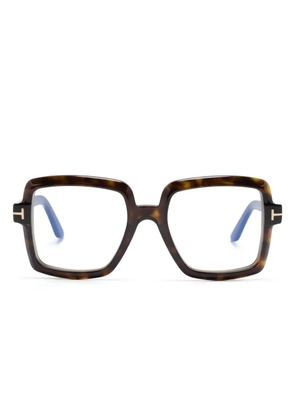 TOM FORD Eyewear FT5913B tortoiseshell square-frame glasses - Brown