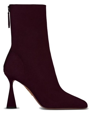 Aquazzura 95mm Amore zip-fastening heeled boots - Purple