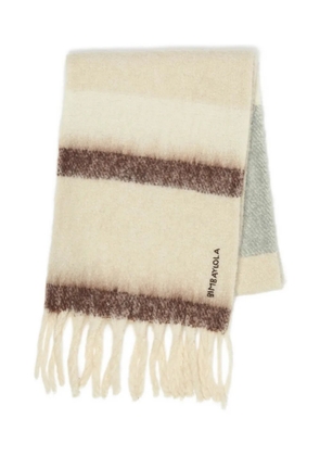 Bimba y Lola striped fringed scarf - Neutrals