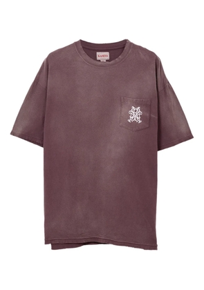 KAMIYA Rose-print pocket T-shirt - Brown