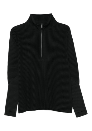 Homme Plissé Issey Miyake zip pleated top - Black