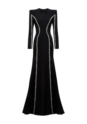 Jenny Packham embellished long-sleeve maxi dress - Black