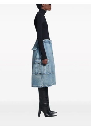 Balenciaga cargo denim midi skirt - Blue